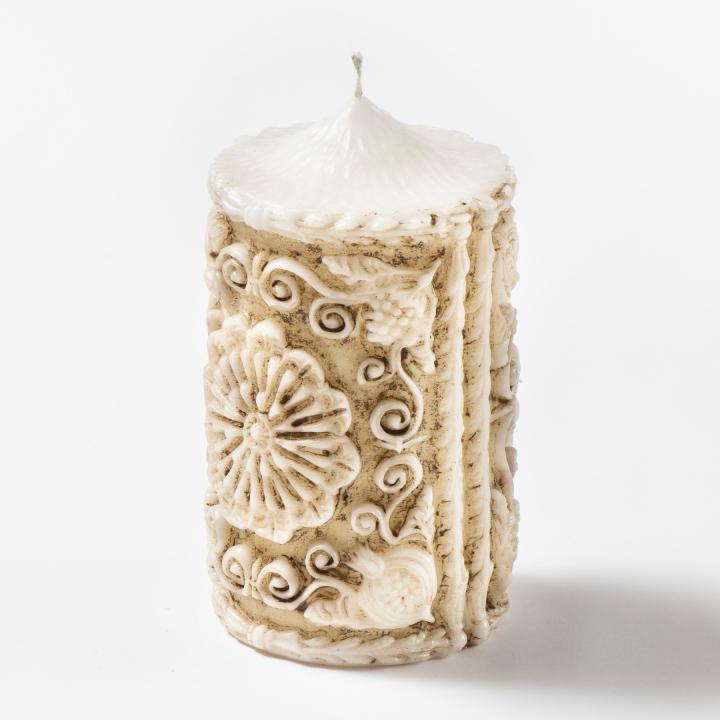 Candle with flower - CARVED line