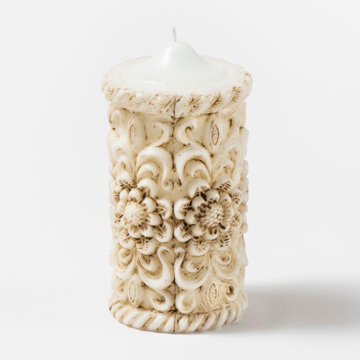 Rose window candle - CARVED line