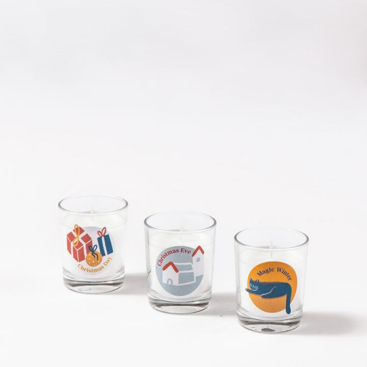 Set of 3 small glasses with picture - CHRISTMAS line