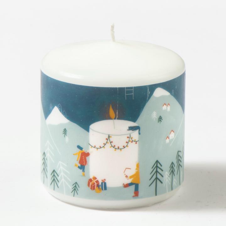 Candle with picture - CHRISTMAS ILLUSTRATION line
