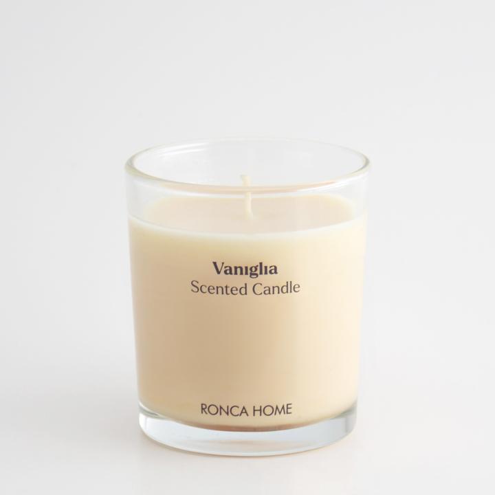 Cylindrical glass candle / Vanilla - Ronca Home