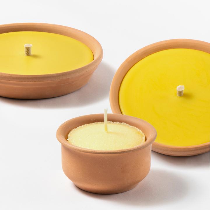 3 terracotta candles set - CITRONELLA line